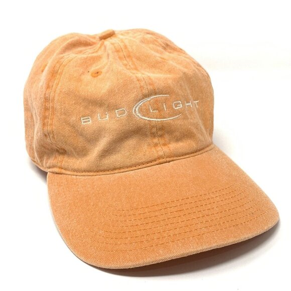 Bud Light Hat Orange Fade Adjustable Buckle Strap Cap Headgear by Games One Size - Picture 1 of 9